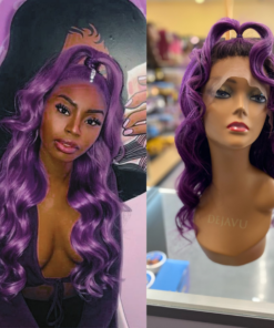 purple human hair wig