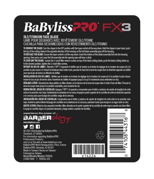 BABYLISSPRO® FX3 PROFESSIONAL HIGH TORQUE CLIPPER REPLACEMENT BLADE